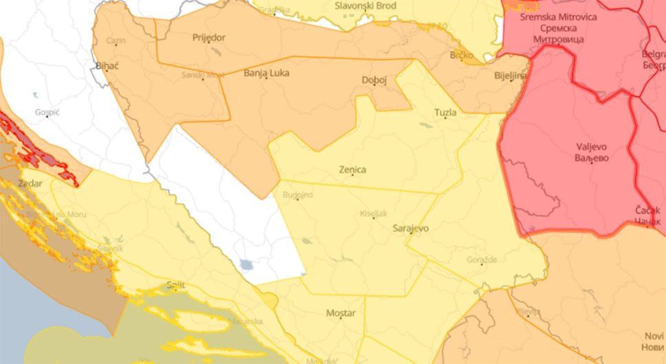 Upozorenje na oluje širom regiona, meteolarm upaljen i za dio BiH